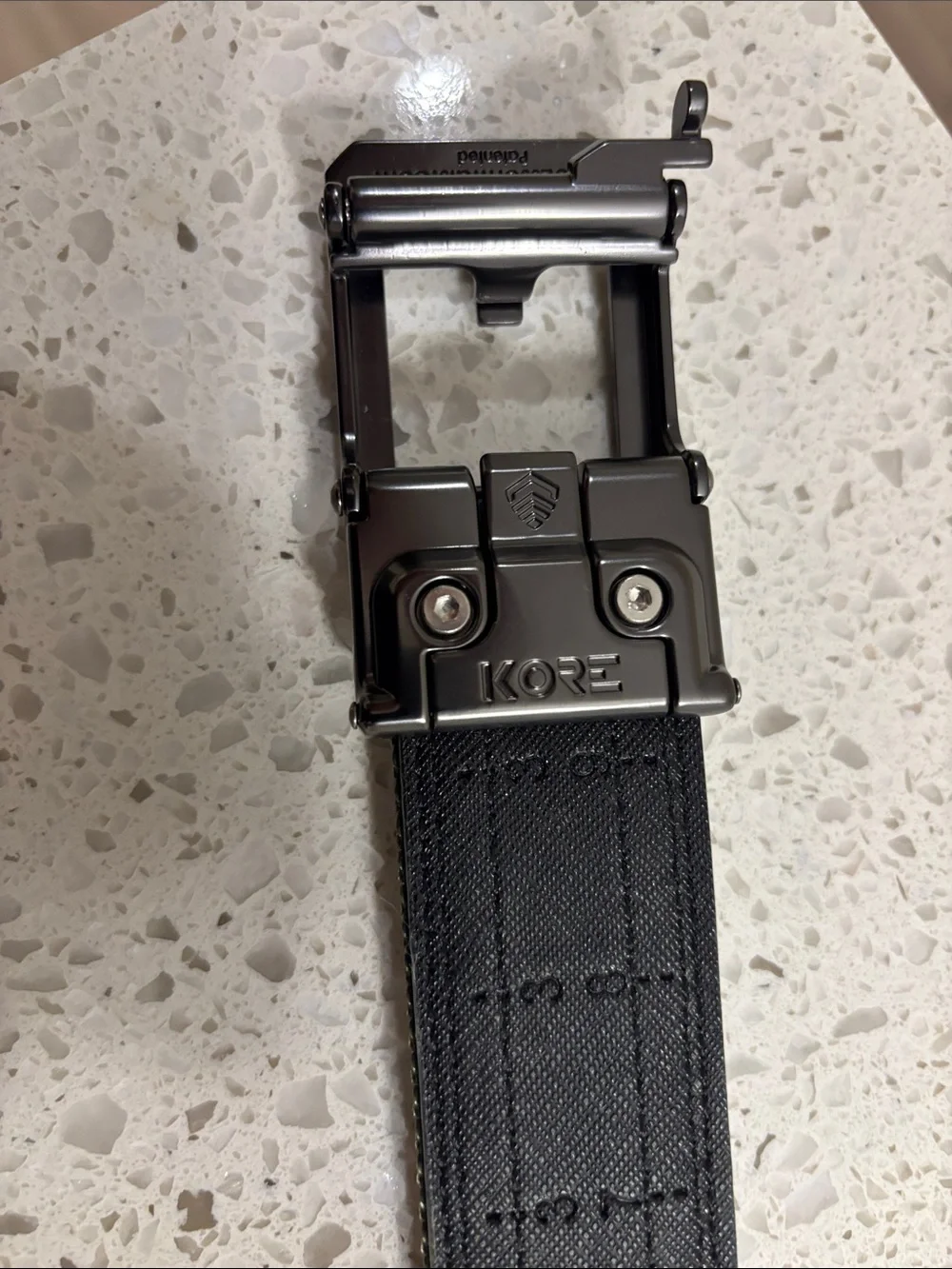 Men's Olive Webbing Belt with Gunmetal Slide Buckle